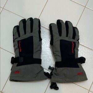 Dakine Black and Gray Ski Gloves